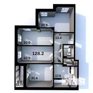 4-к квартира, строящийся дом, 128м2, 4/6 этаж