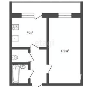 1-к квартира, вторичка, 35м2, 5/5 этаж