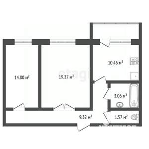 2-к квартира, вторичка, 58м2, 9/9 этаж