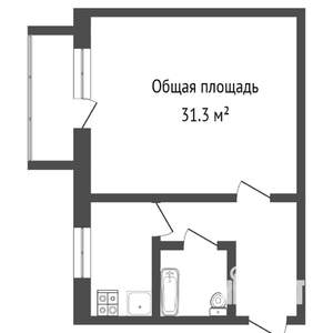 1-к квартира, вторичка, 30м2, 2/5 этаж