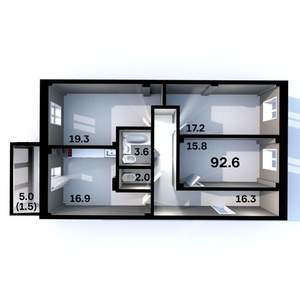 3-к квартира, строящийся дом, 93м2, 3/6 этаж