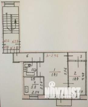 2-к квартира, вторичка, 45м2, 4/4 этаж