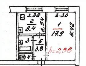 1-к квартира, вторичка, 35м2, 5/5 этаж