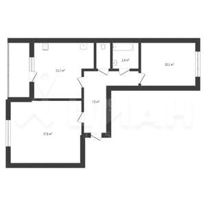 2-к квартира, вторичка, 54м2, 5/5 этаж