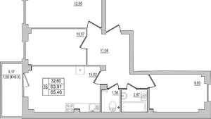 3-к квартира, вторичка, 65м2, 9/10 этаж